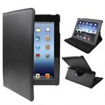 360 Degree Rotatable PU Leather Case with Sleep / Wake-up Function & Holder for New iPad (iPad 3) / iPad 2 / iPad 4, Black(Black)