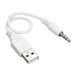 USB to 3.5mm Jack Data Sync & Charge Cable for iPod Shuffle 1st /2nd /3rd Generation, Length: 15.5cm(White)