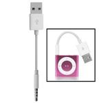 JW-SM1 USB to 3.5mm Jack Data Sync & Charge Cable for iPod shuffle 1st /2nd /3rd /4th /5th /6th Generation, Length: 10cm(White)