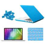 ENKAY for MacBook Pro Retina 13.3 inch (US Version) / A1425 / A1502 4 in 1 Frosted Hard Shell Plastic Protective Case with Screen Protector & Keyboard Guard & Anti-dust Plugs(Blue)