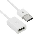 USB AM to AF Extender Extension Cable for Mac, Length: 1m(White)