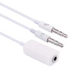 3.5mm Female to 3.5mm Male Microphone Jack + 3.5mm Male Earphone Jack Adapter Cable for Apple Computer, Length: 78cm(White)