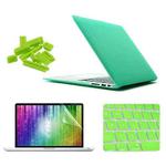 ENKAY for MacBook Air 13.3 inch (US Version) 4 in 1 Frosted Hard Shell Plastic Protective Case with Screen Protector & Keyboard Guard & Anti-dust Plugs(Green)