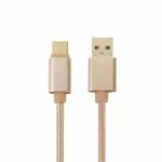 1m Woven Style Metal Head USB-C / Type-C 3.1 to USB 2.0 Data Sync Charge Cable(Gold)