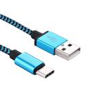 1m Woven Style USB-C / Type-C 3.1 to USB 2.0 Data Sync Charge Cable(Blue)