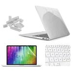 ENKAY for MacBook Air 13.3 inch (US Version) / A1369 / A1466 4 in 1 Crystal Hard Shell Plastic Protective Case with Screen Protector & Keyboard Guard & Anti-dust Plugs(White)