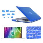 ENKAY for MacBook Pro 15.4 inch (US Version) / A1286 4 in 1 Crystal Hard Shell Plastic Protective Case with Screen Protector & Keyboard Guard & Anti-dust Plugs(Dark Blue)