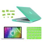 ENKAY for MacBook Pro 15.4 inch (US Version) / A1286 4 in 1 Crystal Hard Shell Plastic Protective Case with Screen Protector & Keyboard Guard & Anti-dust Plugs(Green)