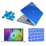 ENKAY for MacBook Pro Retina 13.3 inch (US Version) / A1425 / A1502 4 in 1 Crystal Hard Shell Plastic Protective Case with Screen Protector & Keyboard Guard & Anti-dust Plugs(Dark Blue)