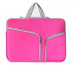 Double Pocket Zip Handbag Laptop Bag for Macbook Air 13 inch(Magenta)