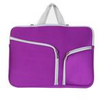 Double Pocket Zip Handbag Laptop Bag for Macbook Pro 15 inch(Purple)
