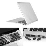 ENKAY for Macbook Air 11.6 inch (US Version) / A1370 / A1465 Hat-Prince 3 in 1 Crystal Hard Shell Plastic Protective Case with Keyboard Guard & Port Dust Plug(White)
