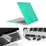 ENKAY for Macbook Air 13.3 inch (US Version) / A1369 / A1466 Hat-Prince 3 in 1 Crystal Hard Shell Plastic Protective Case with Keyboard Guard & Port Dust Plug(Green)