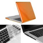 ENKAY for Macbook Pro 13.3 inch (US Version) / A1278 Hat-Prince 3 in 1 Crystal Hard Shell Plastic Protective Case with Keyboard Guard & Port Dust Plug(Orange)