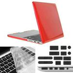 ENKAY for Macbook Pro Retina 13.3 inch (US Version) / A1425 / A1502 Hat-Prince 3 in 1 Crystal Hard Shell Plastic Protective Case with Keyboard Guard & Port Dust Plug(Red)