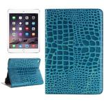 Crocodile Texture Horizontal Flip Smart Leather Case with Holder & Card Slots & Wallet for iPad Mini 4(Blue)