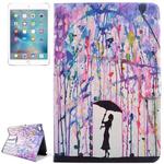 Drawing Rain Pattern Horizontal Flip PC + PU Leather Case with Holder & Card Slots for iPad mini 4