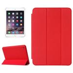 Horizontal Flip Solid Color Leather Case with Holder & Sleep / Wake-up Function for iPad mini 4(Red)