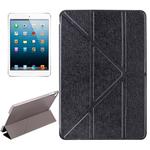 Transformers Style Silk Texture Horizontal Flip Solid Color Leather Case with Holder for iPad mini 4(Black)