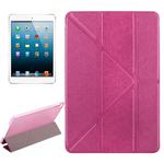 Transformers Style Silk Texture Horizontal Flip Solid Color Leather Case with Holder for iPad mini 4(Magenta)
