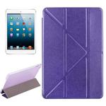 Transformers Style Silk Texture Horizontal Flip Solid Color Leather Case with Holder for iPad mini 4(Purple)