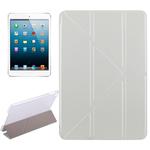 Transformers Style Silk Texture Horizontal Flip Solid Color Leather Case with Holder for iPad mini 4(Silver)