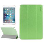 ENKAY Silk Texture Horizontal Flip Solid Color PU Leather Case with Three-folding Holder and & Sleep / Wake-up Function for iPad mini 4(Green)