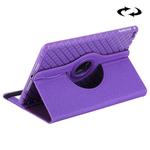 Denim Texture Horizontal Flip Solid Color Leather Case with 360 Degrees Rotation Holder & Card Slots & Wallet for iPad mini 4(Purple)