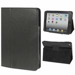 2-fold Litchi Texture Flip Leather Case with Holder Function for iPad mini 1 / 2 / 3(Black)