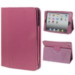 2-fold Litchi Texture Flip Leather Case with Holder Function for iPad mini 1 / 2 / 3(Purple)