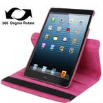 360 Degree Rotation Leather Case with Holder for iPad mini 1 / 2 / 3 (Magenta)