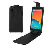 Vertical Flip Leather Case for Google Nexus 5  (Black)