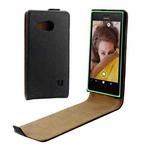 Vertical Flip Magnetic Button Leather Case for Nokia Lumia 730