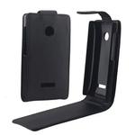 Vertical Flip Magnetic Snap Leather Case for Microsoft Lumia 435(Black)