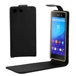 Vertical Flip Magnetic Buckle PU Leather Case for Sony Xperia M5(Black)