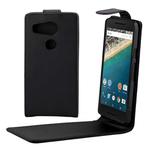 Vertical Flip Magnetic Buckle PU Leather Case for Google Nexus 5X(Black)