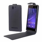 Vertical Flip Leather Case for Sony Xperia C3(Black)