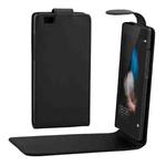 Vertical Flip Magnetic Button Leather Case for Huawei P8 Lite(Black)