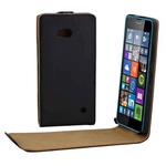 Vertical Flip Magnetic Button Leather Case for Microsoft Lumia 640(Black)