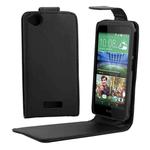 Vertical Flip Solid Color Leather Case for HTC Desire 320(Black)