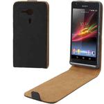 High Quality Vertical Flip Leather Case for Sony Xperia SP / M35h  (Black)