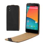 Vertical Flip Leather Case for Google Nexus 5 (Black)