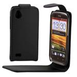 Vertical Flip Leather Case for HTC Desire V / T328W(Black)