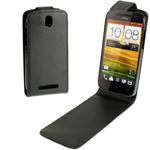 High Quality Pure Color Leather Case for HTC One SV (Black)