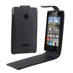 Vertical Flip Magnetic Snap Leather Case for Microsoft Lumia 435(Black)