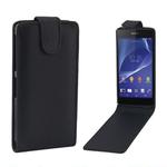 Vertical Flip Magnetic Snap Leather Case for Sony Xperia Z2 / L50w(Black)