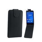 Vertical Flip Magnetic Snap Leather Case for Sony Xperia Z3 Compact / D5803(Black)