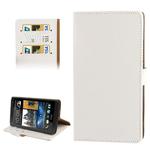 Crazy Horse Texture Leather Case with Credit Card Slot & Holder for HTC One Max / T6 / 809d (White)