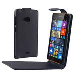 Vertical Flip Magnetic Button Leather Case for Microsoft Lumia 535