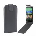 For HTC One M8 Vertical Flip Magnetic Snap Leather Case(Black)